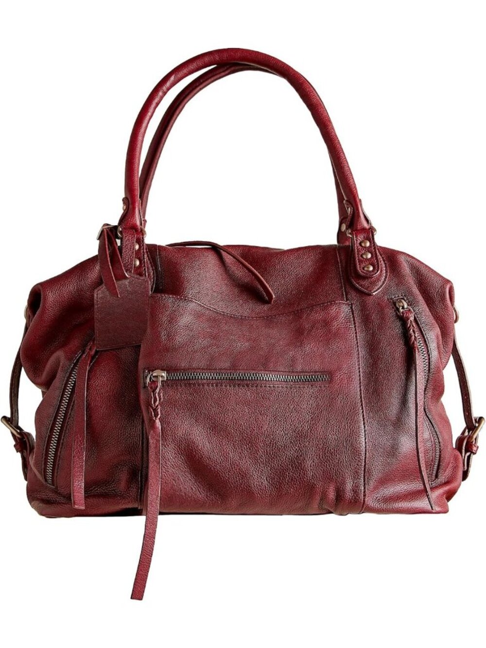 Stylish Large Vegan Leather Tote Bag for Women - Zipper Hobo Handbag with